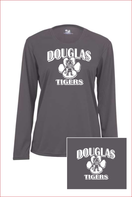41 Badger B Core 4164 Womens Long Sleeve Wicking  with Front Print