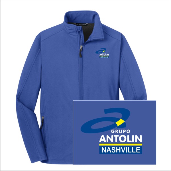 01B TLJ317 Port Authority Tall Mens Core SoftShell Full Zip Jacket with Left Chest Embroidery