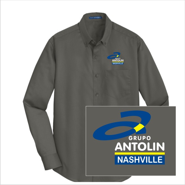 07B TS663 Port Authority Mens Tall Superpro Twill Shirt with Left Chest Embroidery
