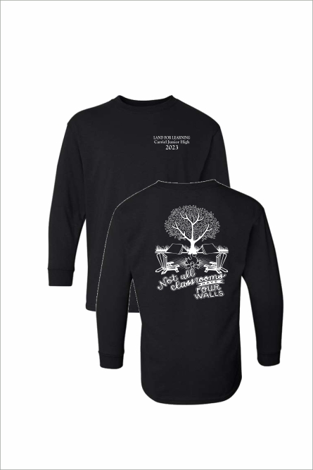 06 Gildan G540B Youth Heavy Cotton Long Sleeve TShirt with 1 color Left Chest and Back Print