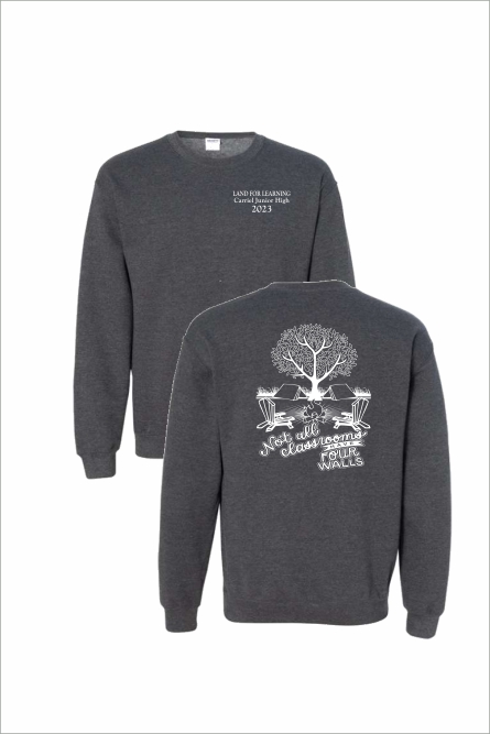 07 Gildan G180 Adult Heavy Blend 50/50 Crew Sweatshirt with 1 color Left Chest and Back Print