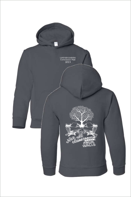 10 Gildan G185B Youth Hoodie with 1 color Left Chest and Back Print