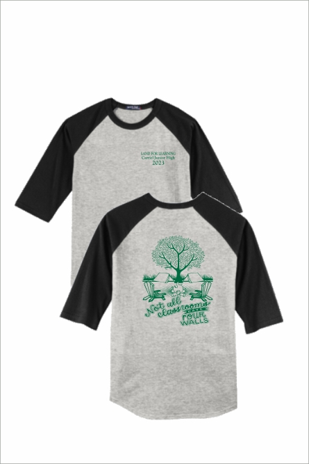 11 Sport Tek T200 Adult 3/4 Sleeve Colorblock Raglan Jersey with 1 color Left Chest and Back Print