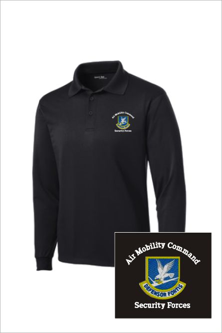 06 Sportek ST657 Unisex Long Sleeve Wicking Polo with Left Chest Embroidery