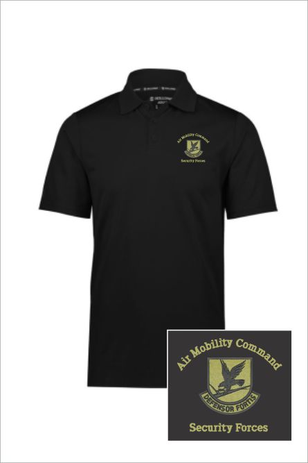 11 Holloway 222568 Short Sleeve Prism Polo Black with Left Chest Embroidery