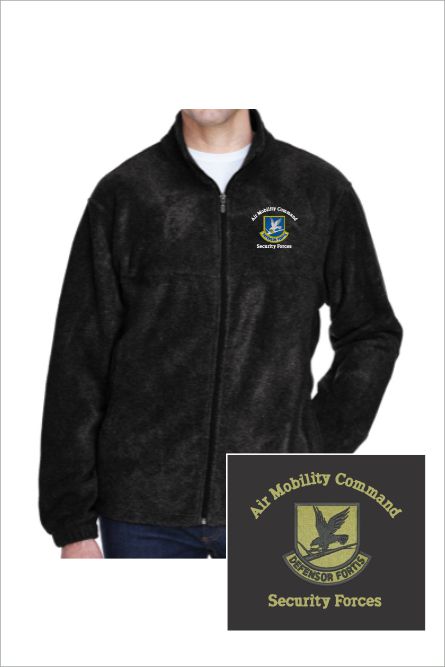 16 Harrington M990 Full Zip Fleece Jacket Black with Left Chest Embroidery