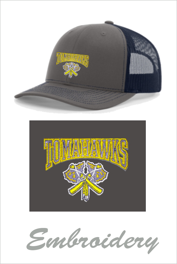 29B Richardson 112 Trucker Cap w Adjustable Snapback with Embroidery Charcoal / Navy
