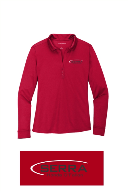 14 L540LS Port Authority Ladies Silk Touch Performance Polo LS with Left Chest Embroidery