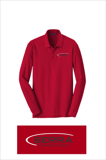 18 K100LS Port Authority Mens Core Classic Pique Polo LS with Left Chest Embroidery