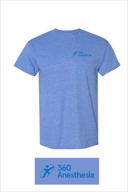 01 Gildan G800 50/50 Short Sleeve Shirt with Left Chest Embroidery