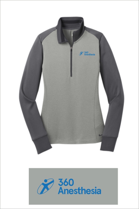 06 578674 Nike Ladies Dri Fit 1/2 Zip Coverup with Left Chest Embroidery