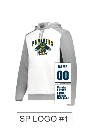 24 Augusta 6865 Adult 3 Season Fleece Hood Pullover with Front Print