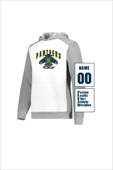 26 Augusta 6866 Youth 3 Season Fleece Hood Pullover with Front Print