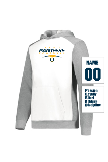 52 Augusta 6866 Youth 3 Season Fleece Hood Pullover with Front Print