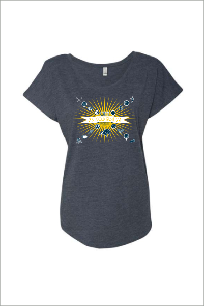 02 Next Level 6760 Ladies Tri Blend Dolman Shirt with Front Print
