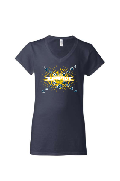 03 Gildan 64VL Womens Softstyle VNeck Shirt with Front Print