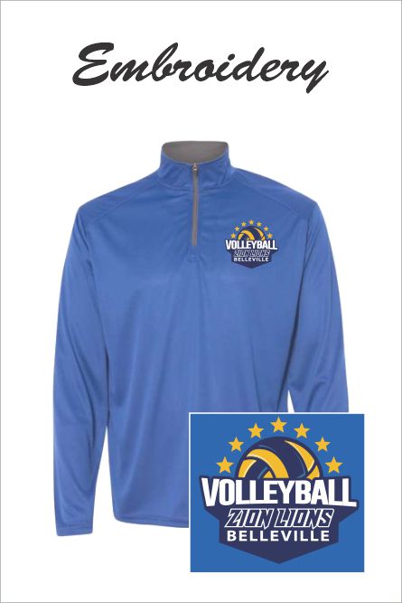 16 Badger 4102 Adult 1/4 Zip Pullover with Left Chest Embroidery