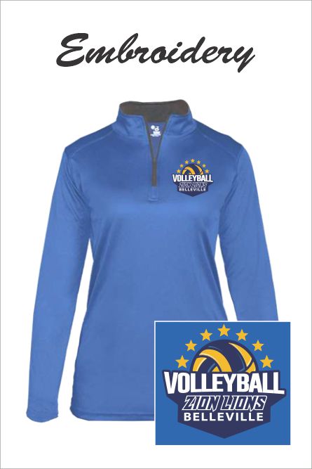 17 Badger 4103 Womens 1/4 Zip Pullover with Left Chest Embroidery