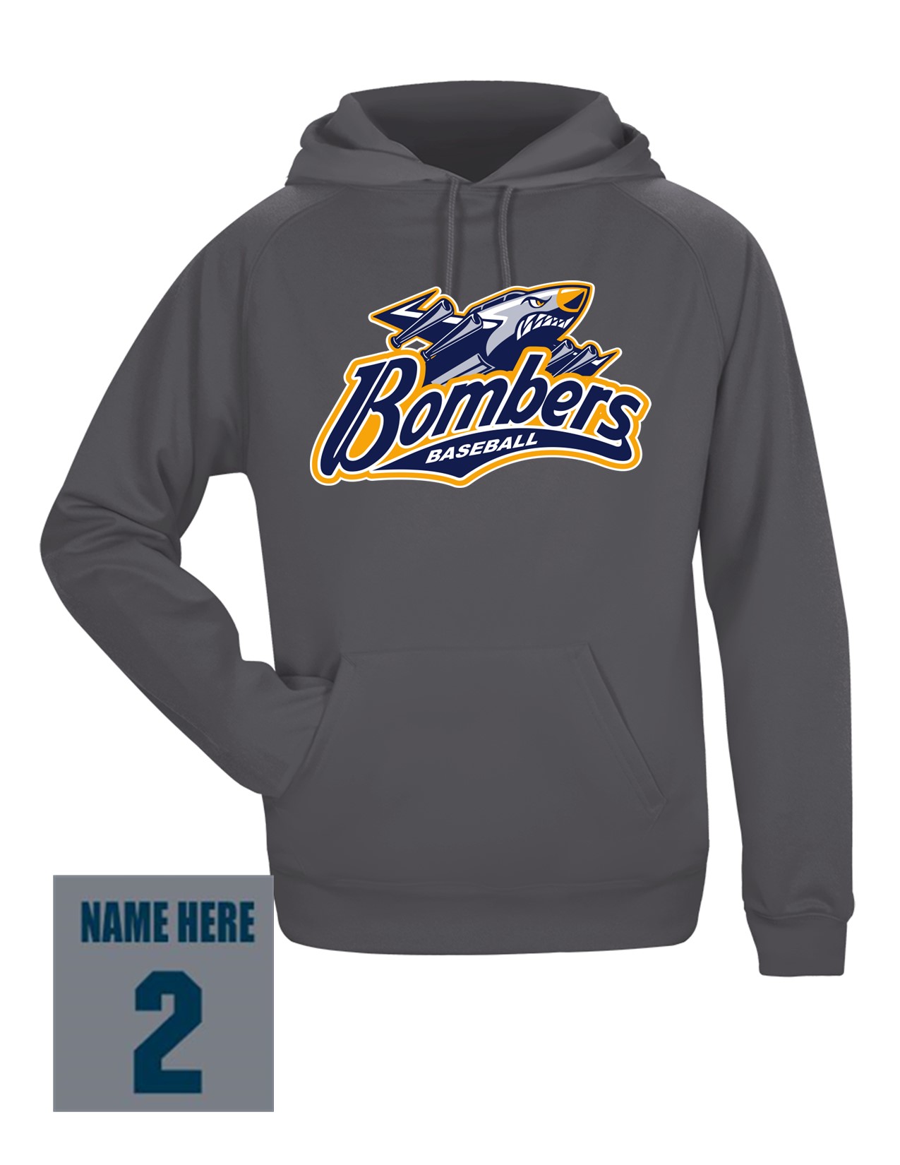 83a Badger 2454 Youth Performance Fleece Hoodie with Bombers Plane Logo