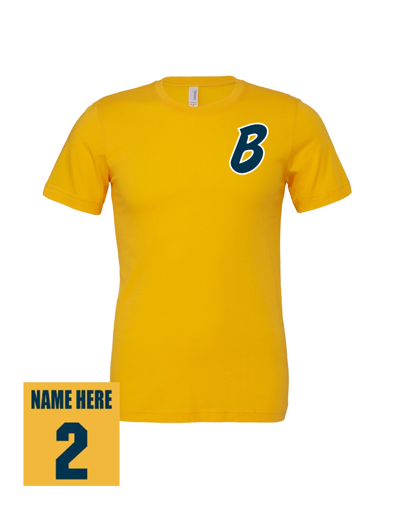 12b 3001C Bella + Canvas Adult 100% Ring Spun Cotton Jersey Short Sleeve Shirt with Bombers "B" LC Logo