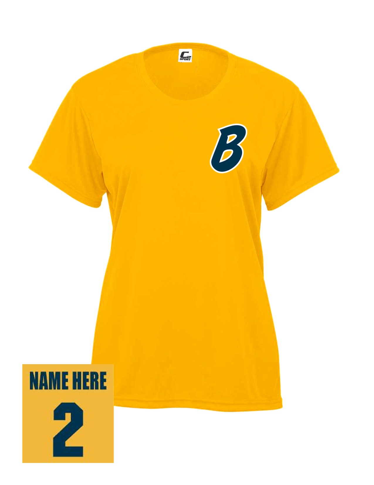 18b Badger 5600 Ladies 100% Poly Wicking Performance Short Sleeve with Bombers "B" LC Logo