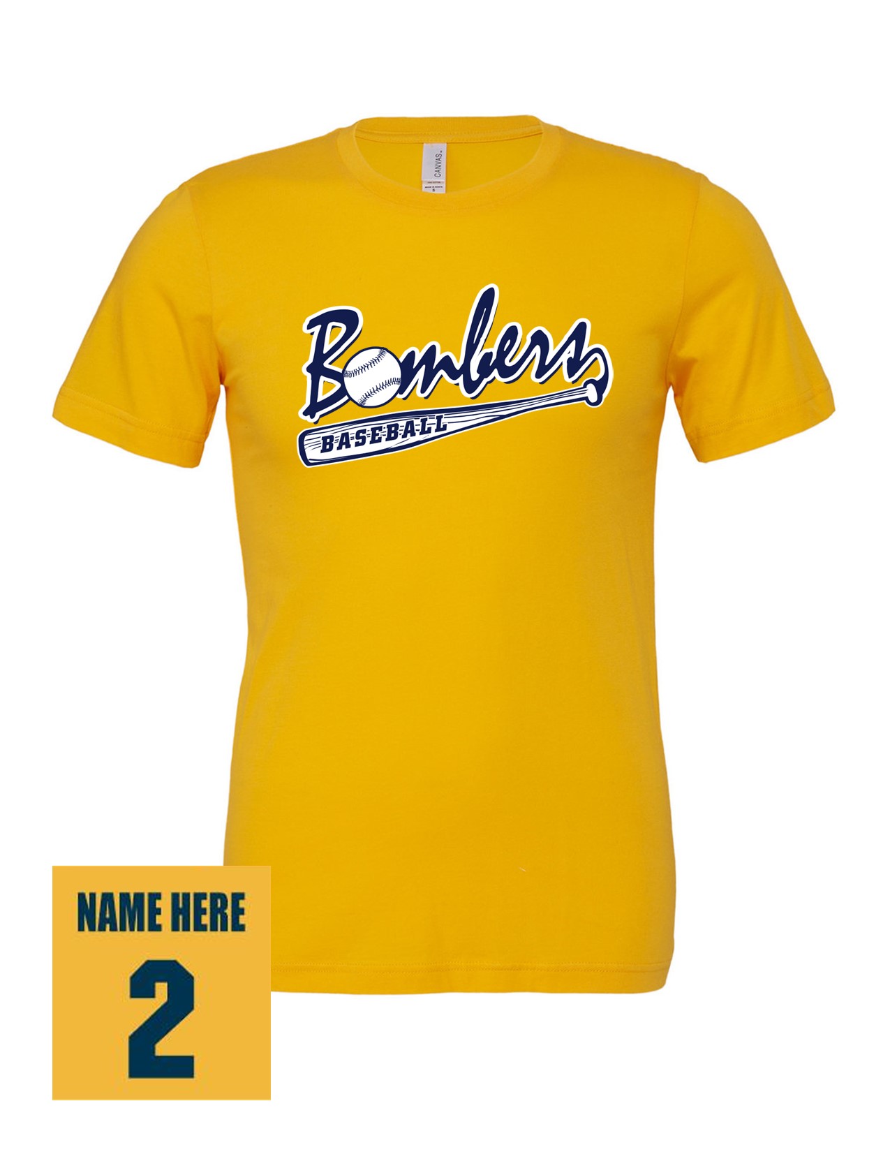 13c 3001Y Bella + Canvas Youth 100% Ring Spun Cotton Jersey Short Sleeve Shirt with Logo 3 Front Print