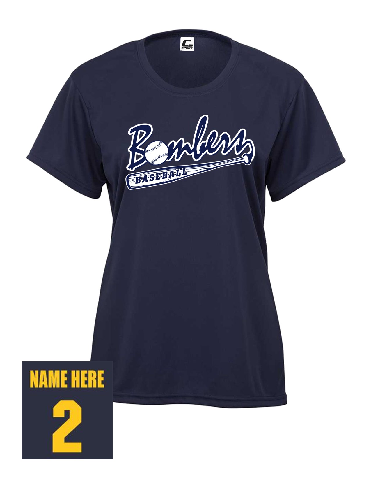 18c Badger 5600 Ladies 100% Poly Wicking Performance Short Sleeve with Logo 3 Front Print