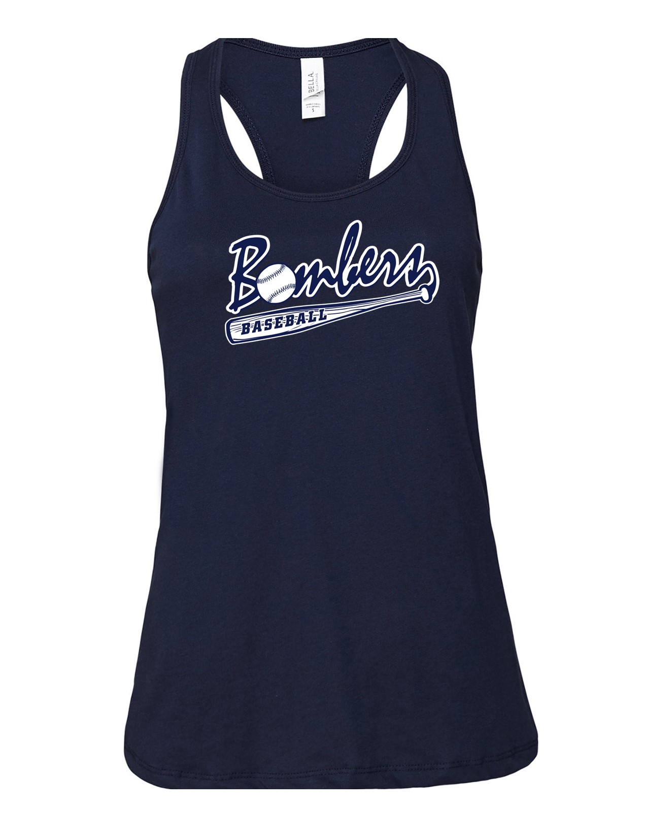 31c Bella Canvas B6008 Ladies Jersey Racerback Tank with Bombers Plane Logo