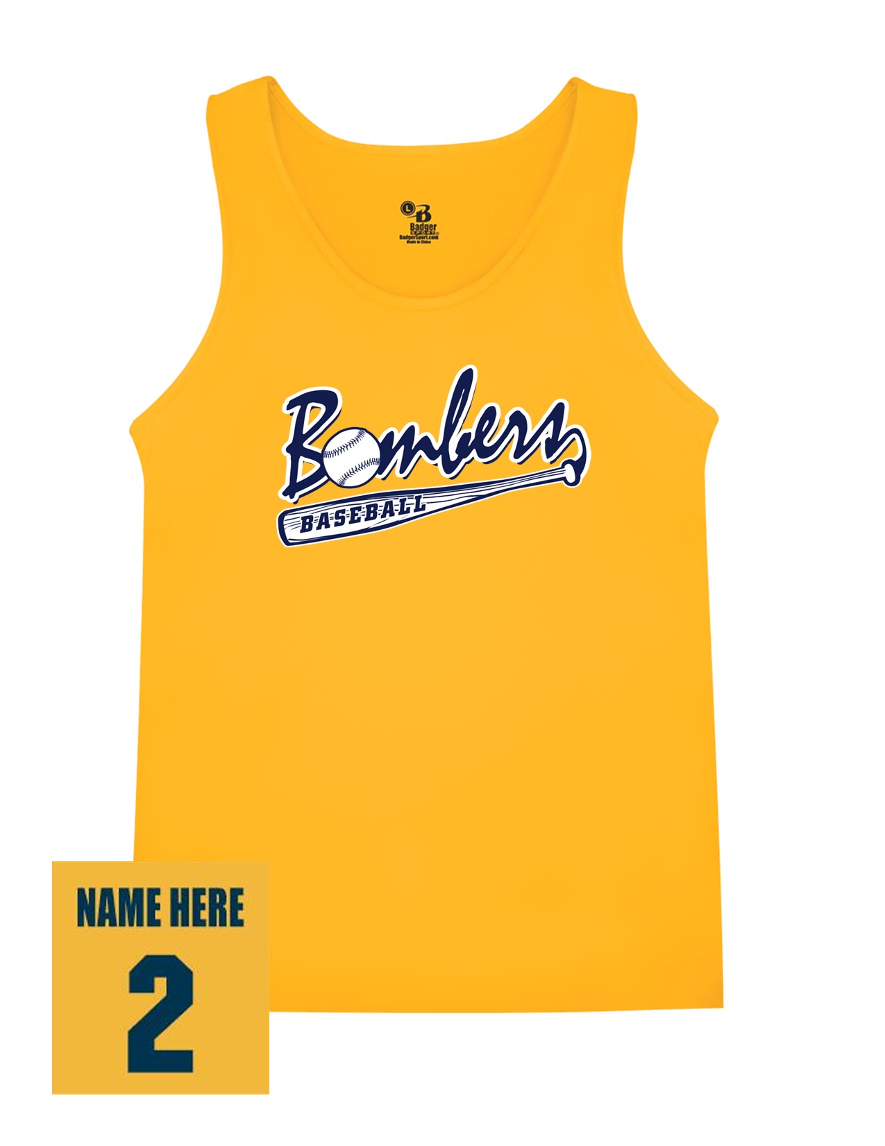 34c Badger 8962 Women's B-Core 100% Polyester Tank with Logo 3 Front Print