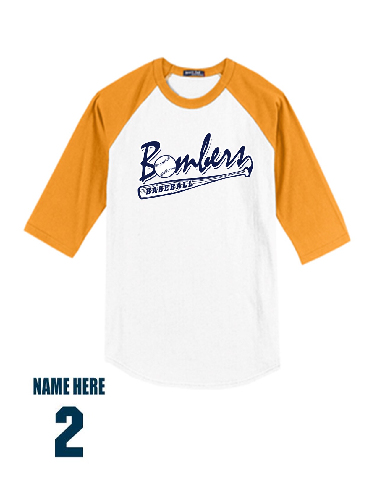 50c Sport-Tek YT200 Youth Baseball 3/4 Raglan 100% Cotton Shirt with Logo 3 Front Print