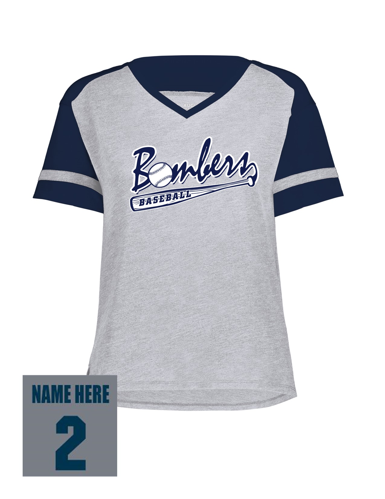 51c Augusta 2914 Ladies Fanatic 2.0 Short Sleeve Tee with with Logo 3 Front Print