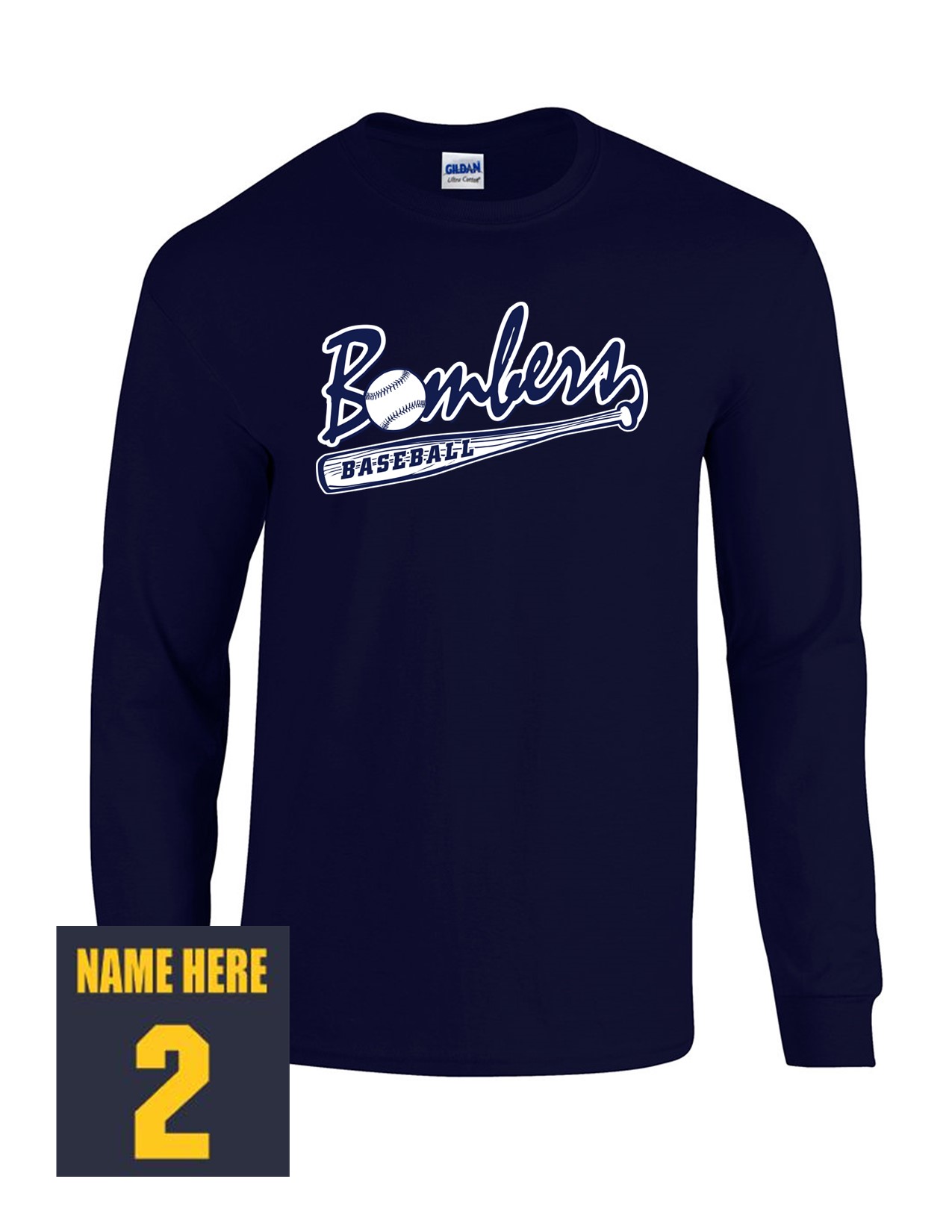 53c Gildan G540 ADULT Heavy Cotton 100% Long Sleeve Shirt with Logo 3 Front Print