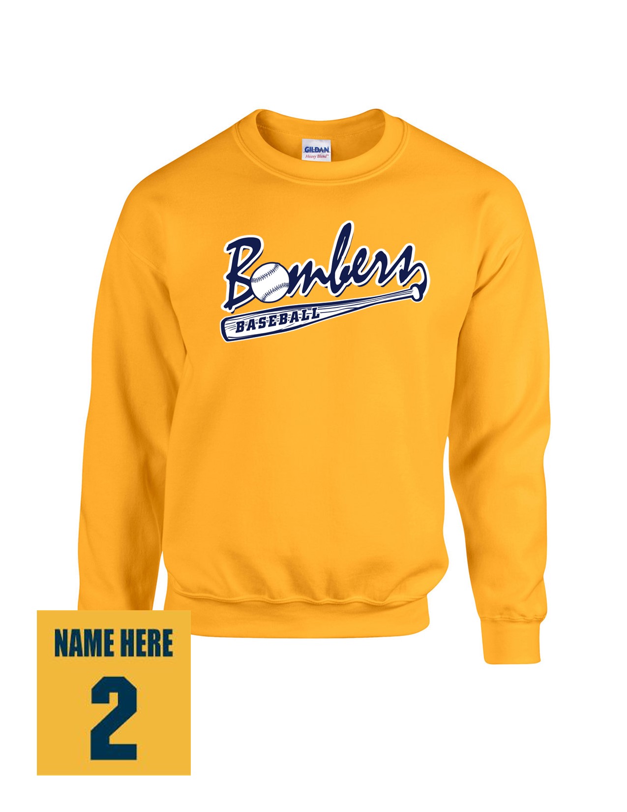 71c Gildan G180 Adult Heavy Blend 50/50 Fleece Crew with Logo 3 Front Print