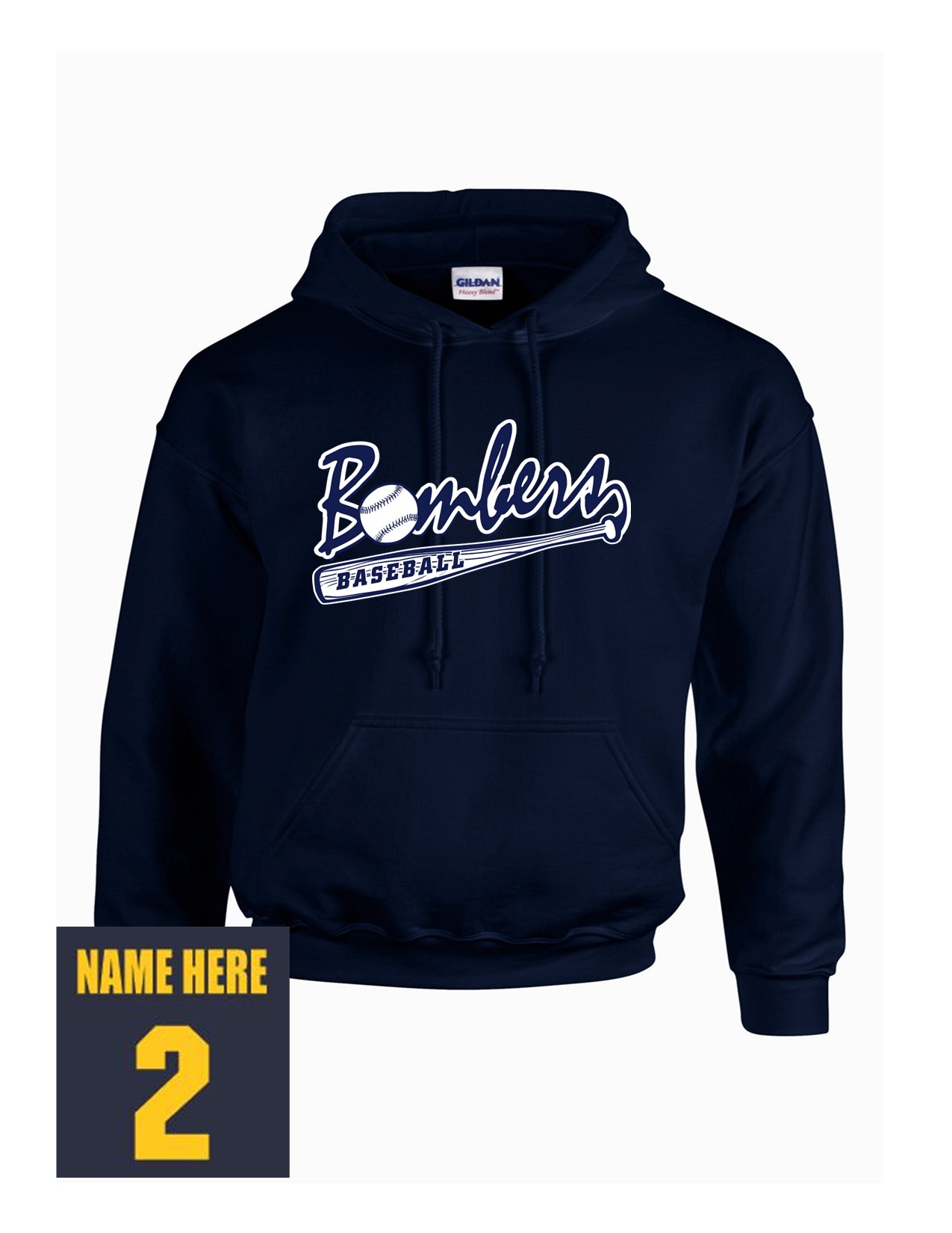 74c Gildan G185B Youth Heavy Blend 50/50 Hooded Sweatshirt with Logo 3 Front Print