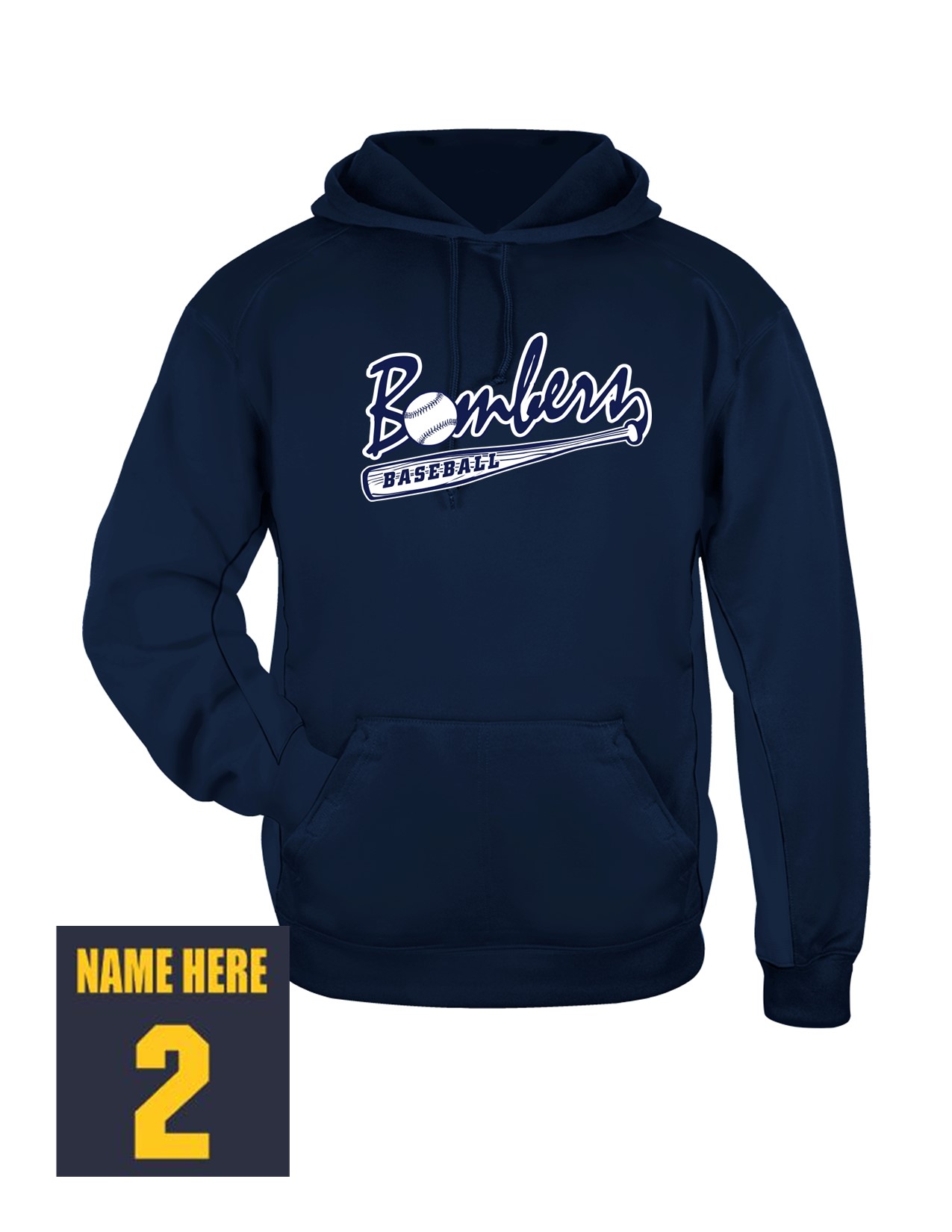 82c Badger 1454 Adult Performance Fleece Hoodie with Logo 3 Front Print