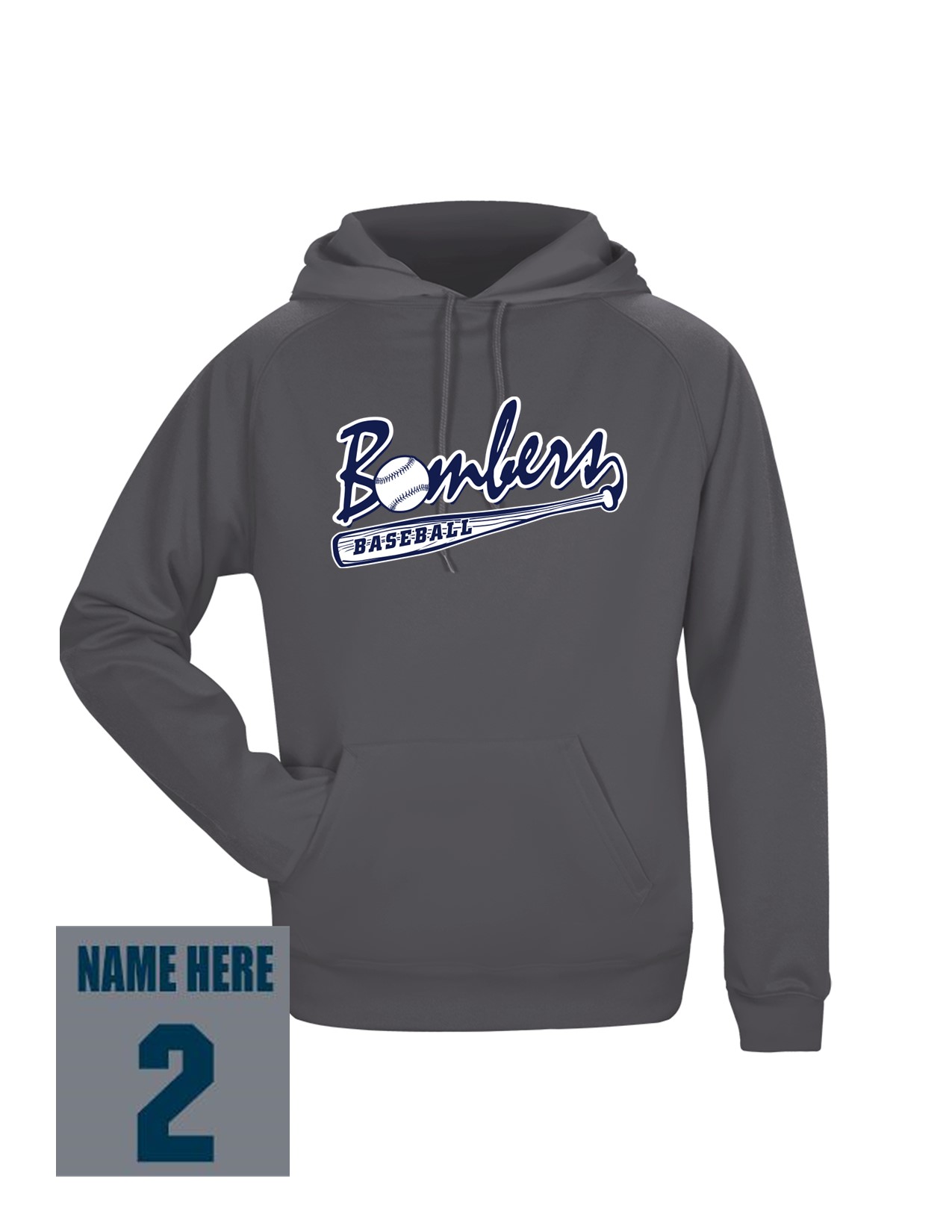 83c Badger 2454 Youth Performance Fleece Hoodie with Logo 3 Front Print