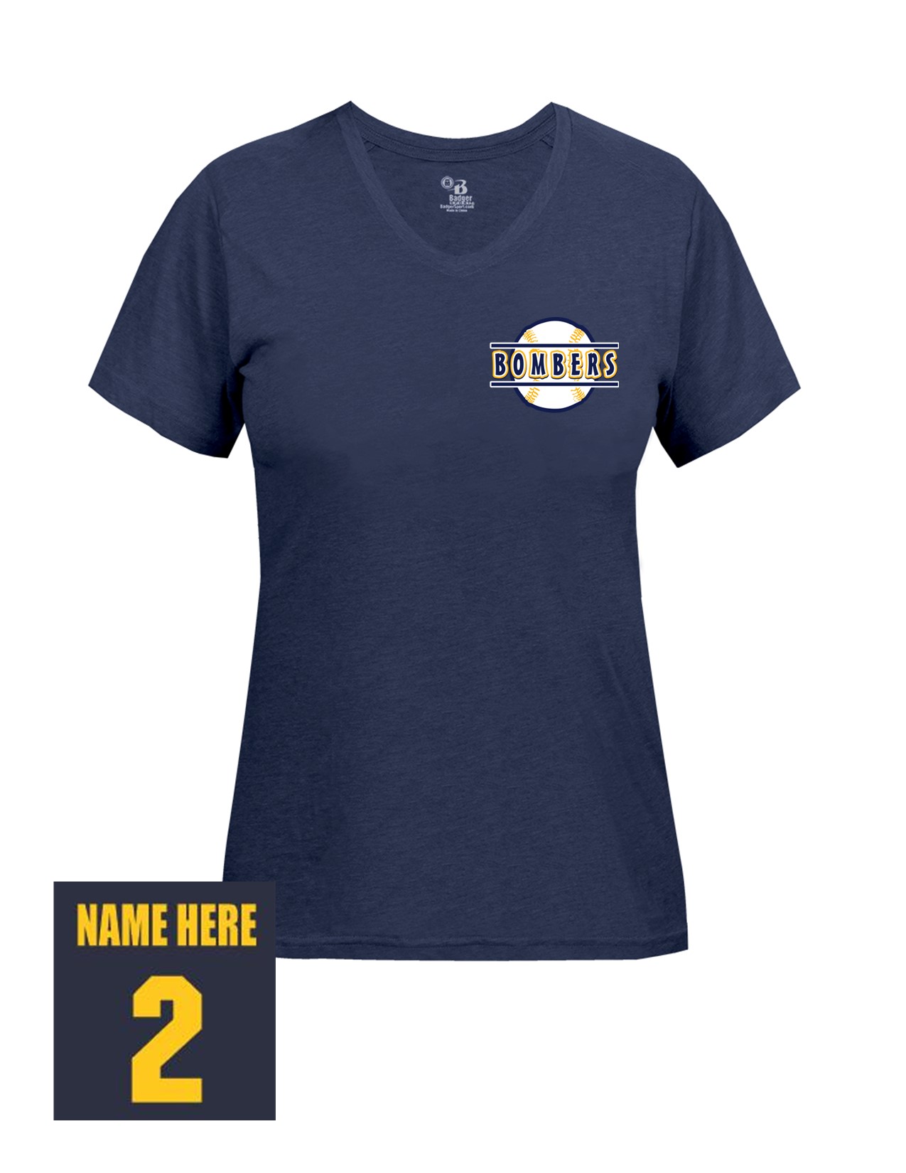 23d Badger 4962 Women's Tri-Blend Short Sleeve Tee with Logo 4 LC Print