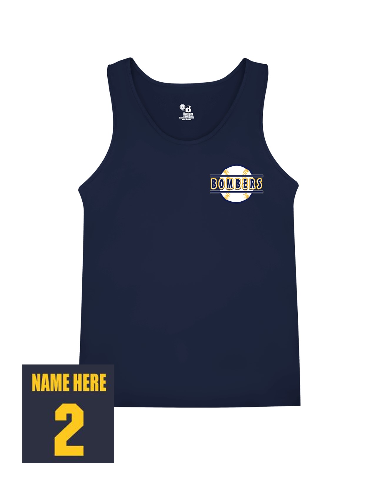 34d Badger 8962 Women's B-Core 100% Polyester Tank with Logo 4 LC Print