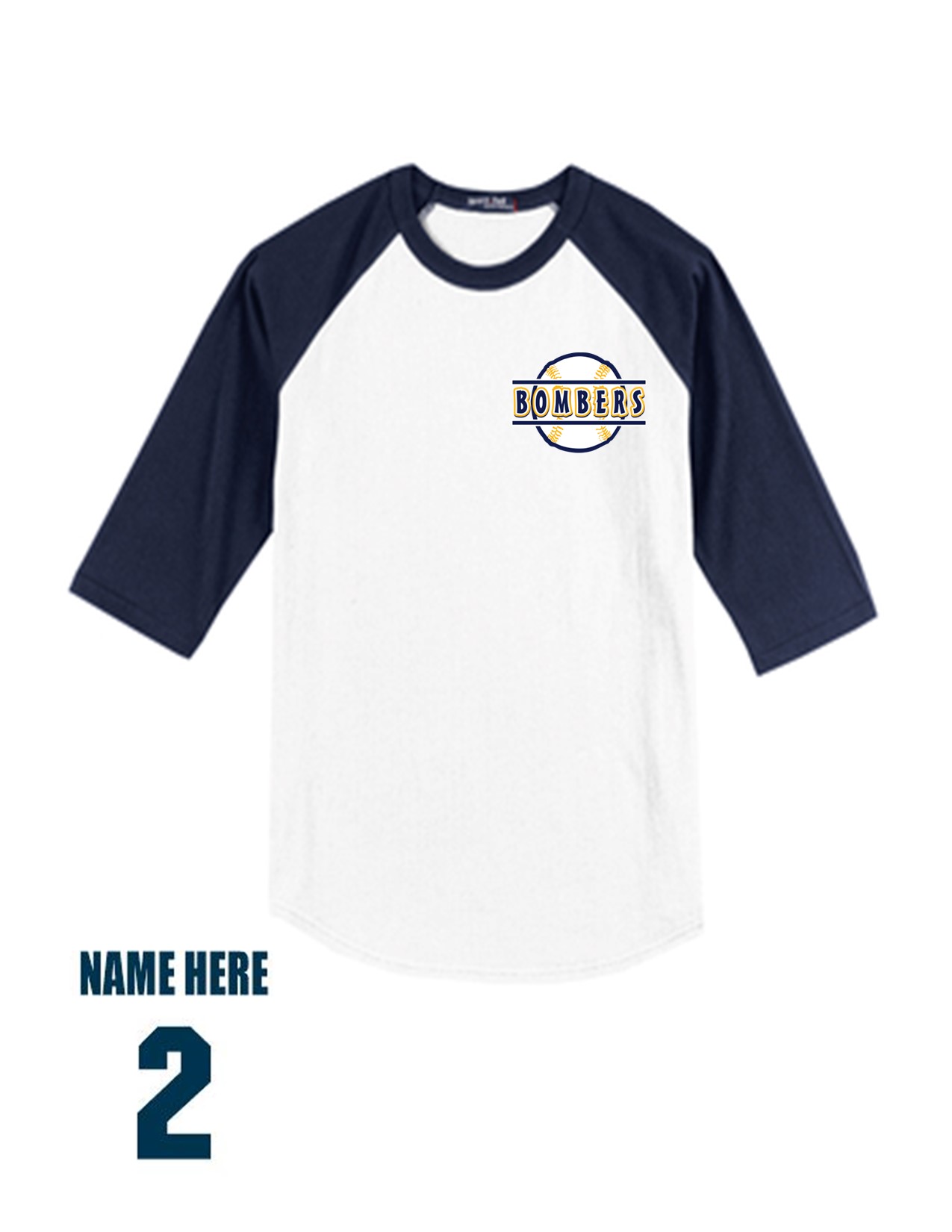 49d Sport-Tek T200 Adult Baseball 3/4 Raglan 100% Cotton Shirt with Logo 4 LC Print