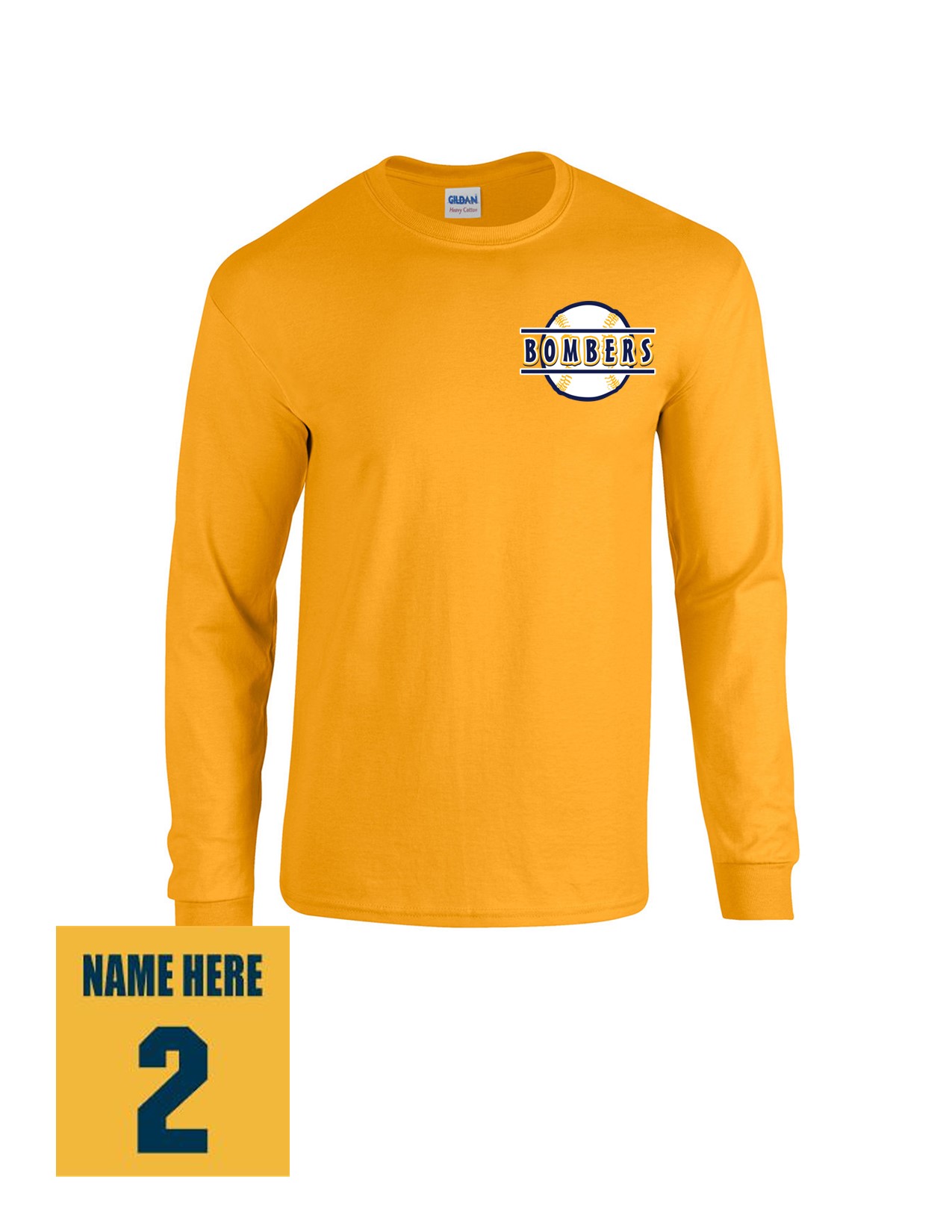 53d Gildan G540 ADULT Heavy Cotton 100% Long Sleeve Shirt with Logo 4 LC Print