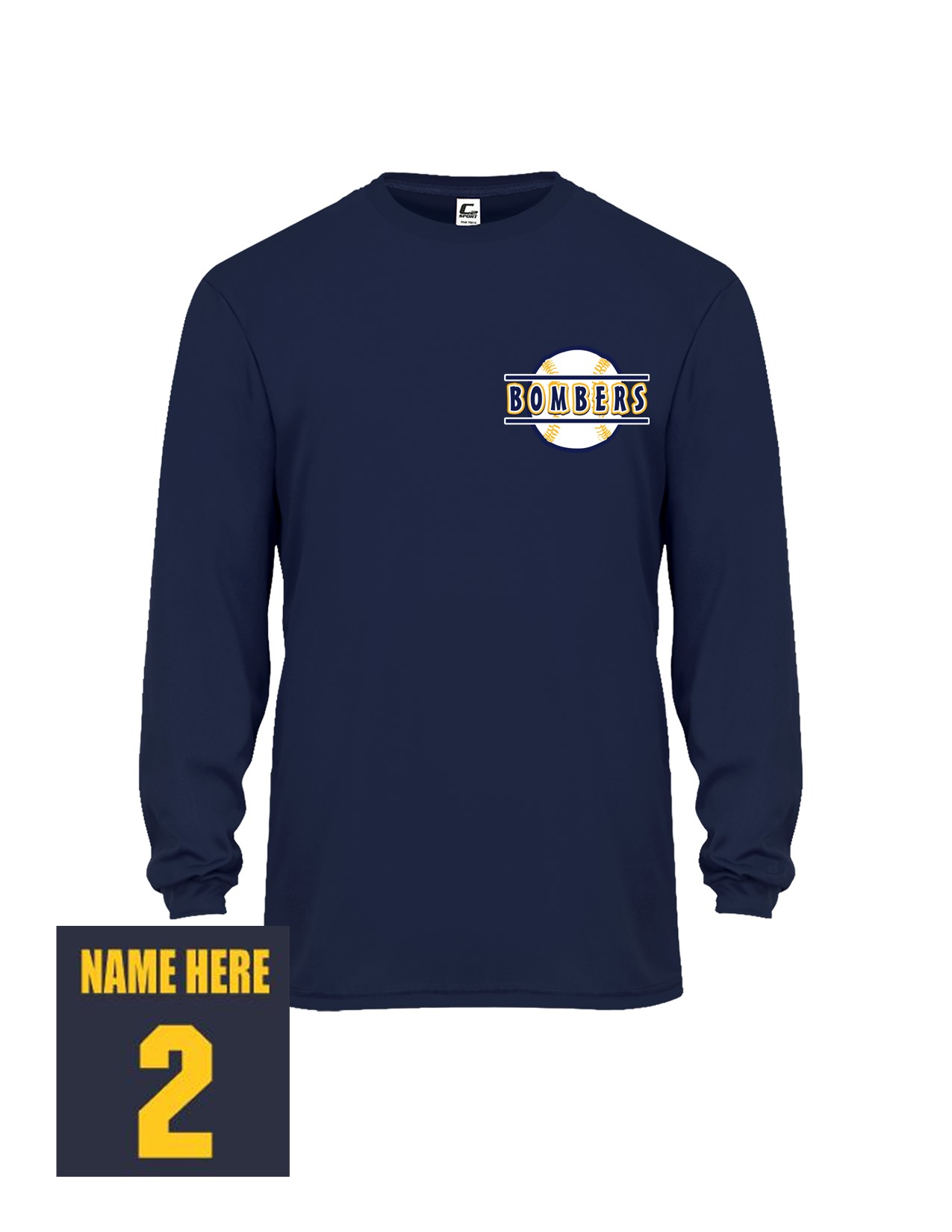 57d Badger 5204 YOUTH C2 Performance 100% Poly Long Sleeve T-Shirt with Logo 4 LC Print