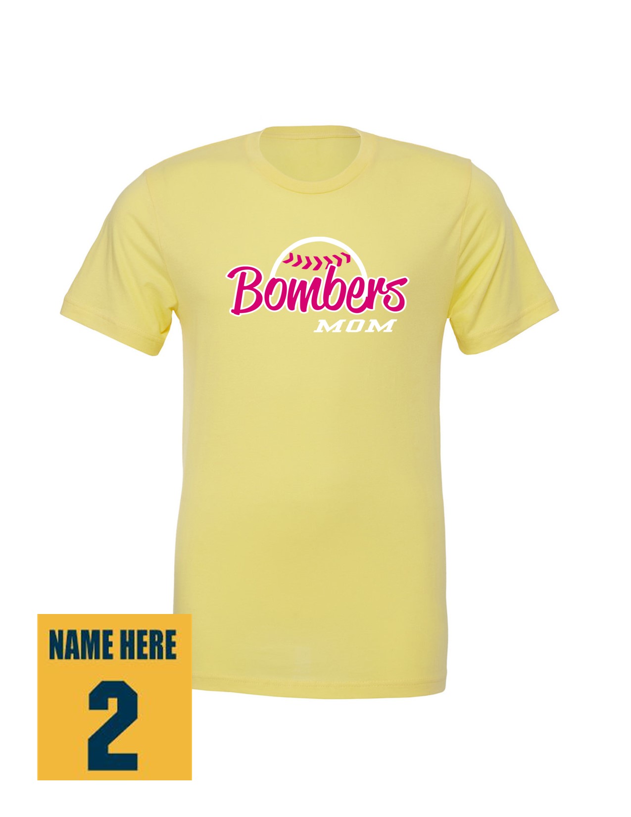 12f 3001C Bella + Canvas Adult 100% Ring Spun Cotton Jersey Short Sleeve Shirt with Mom's Bomber Front Print