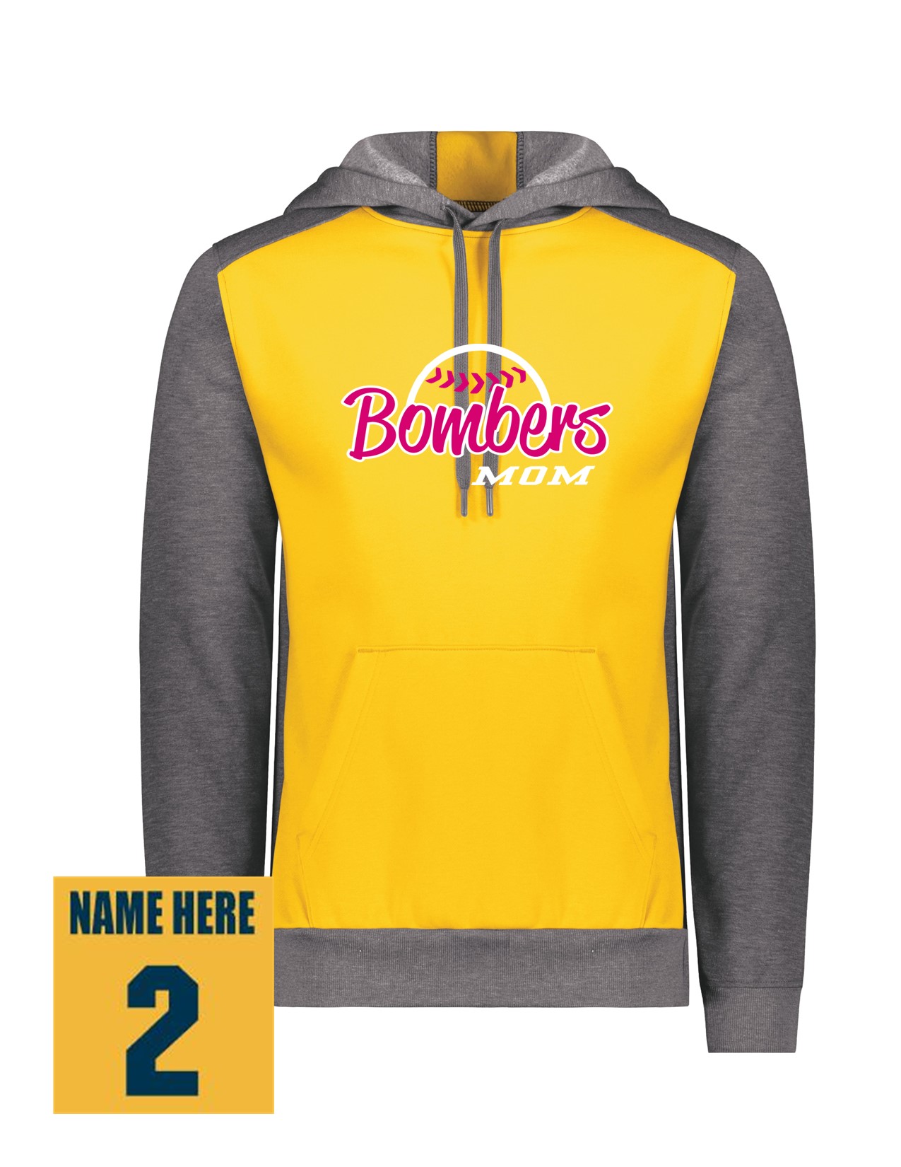 79f Augusta 6865 Adult Three Season Fleece Pullover with Mom's Bomber Front Print