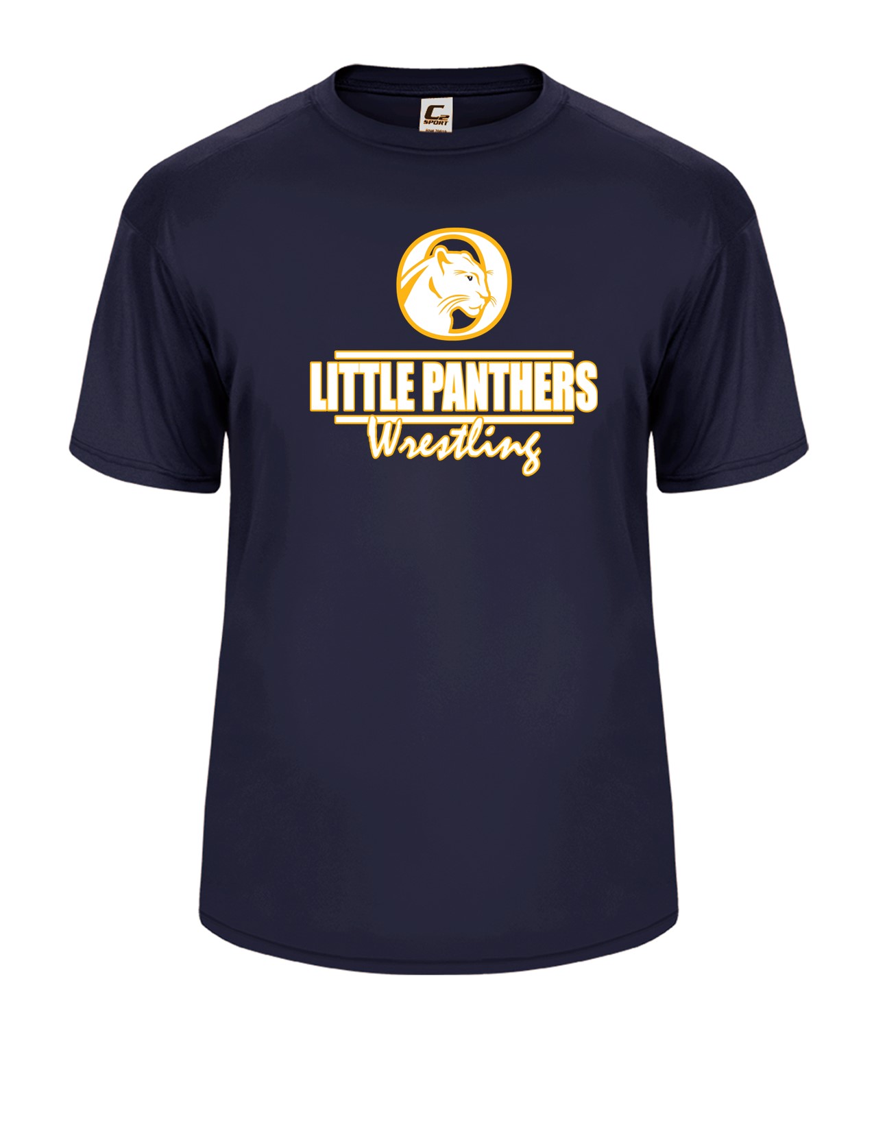 16d Badger 5100 Adult 100% Poly Wicking Performance Short Sleeve with Wrestling Front Print