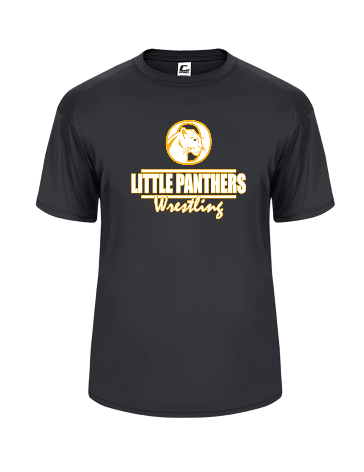 17d Badger 5200 Youth 100% Poly Wicking Performance Short Sleeve with Wrestling Front Print