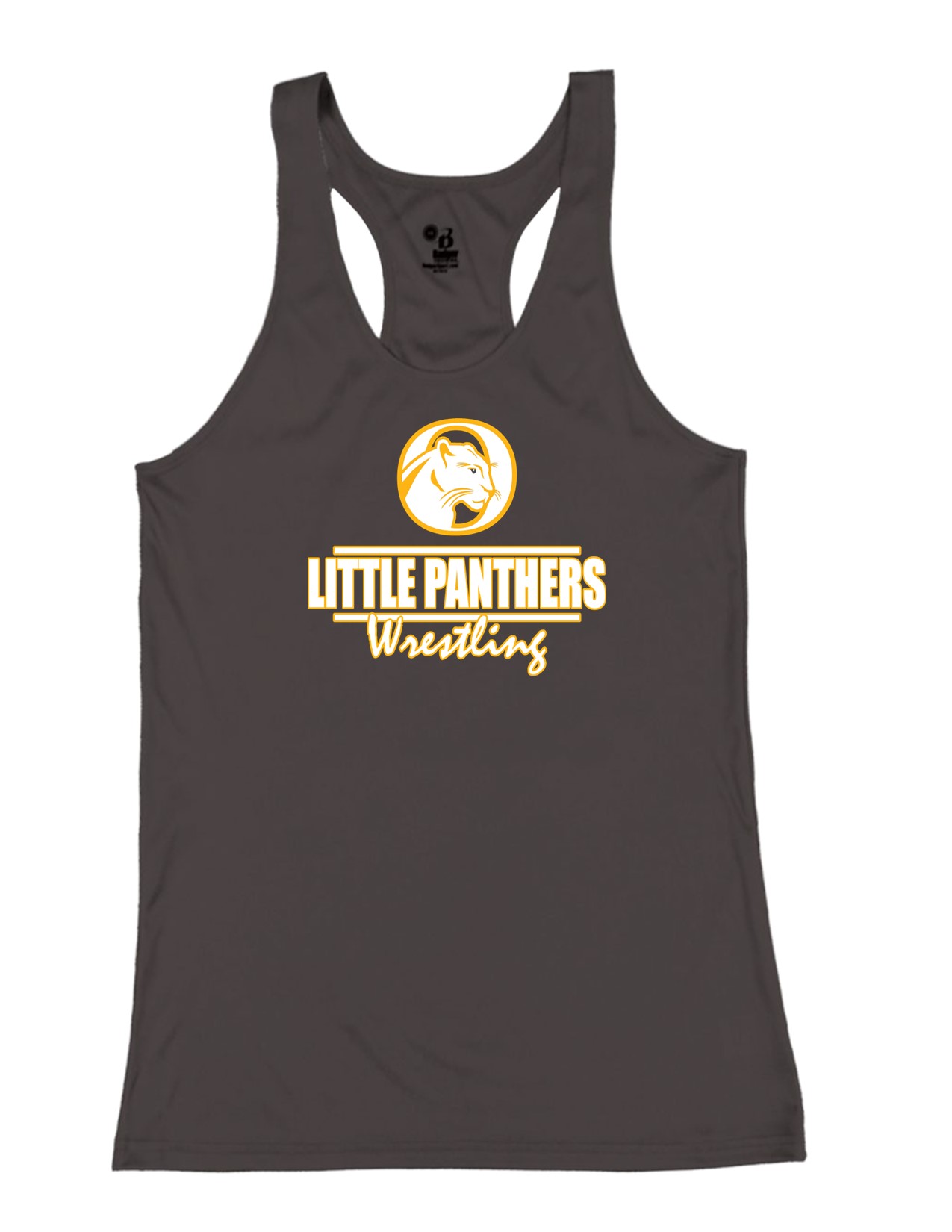 37d Badger 4166 Women's B-Core 100% Polyester Racerback Tank with Wrestling Front Print