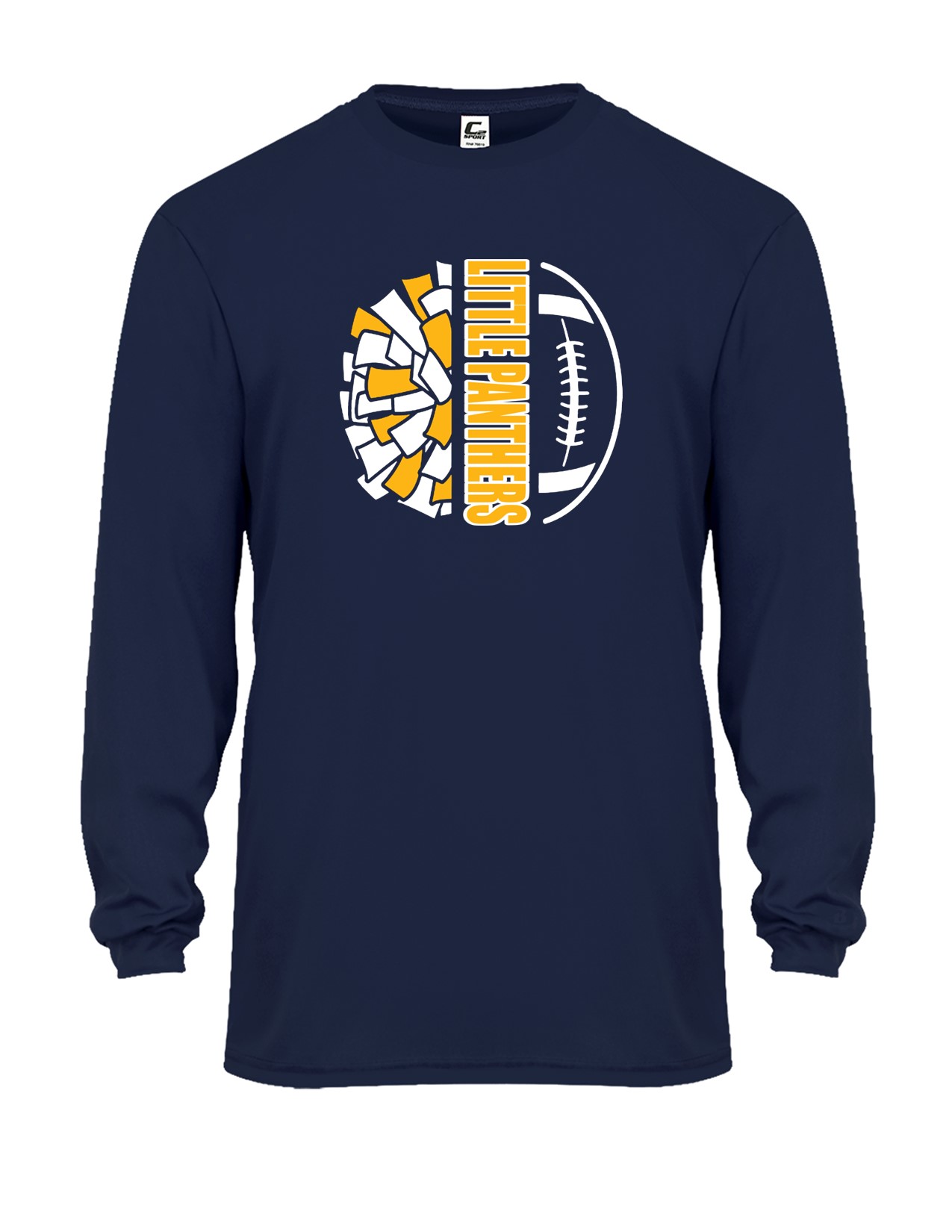 56c Badger 5104 Adult C2 Performance 100% Poly Long Sleeve T-Shirt with Logo 4 Front Print