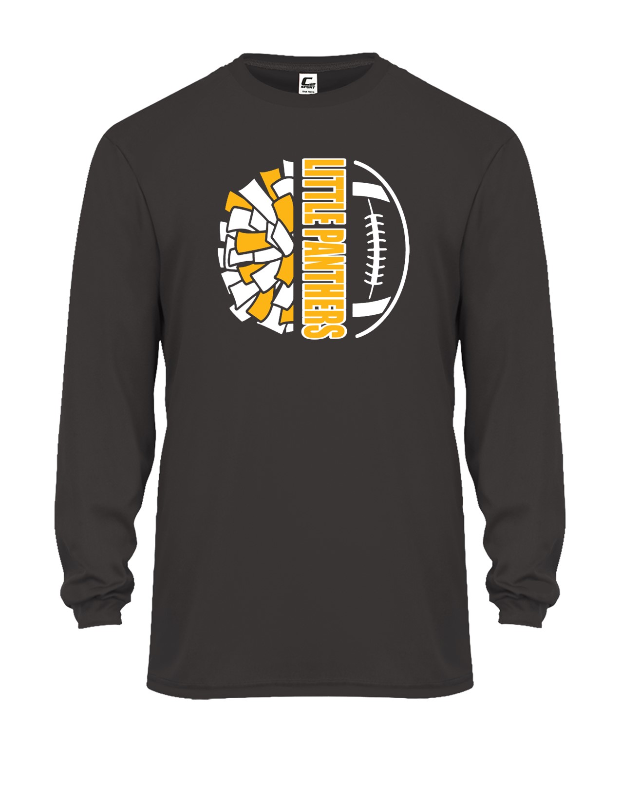 57c Badger 5204 Youth C2 Performance 100% Poly Long Sleeve T-Shirt with Logo 4 Front Print