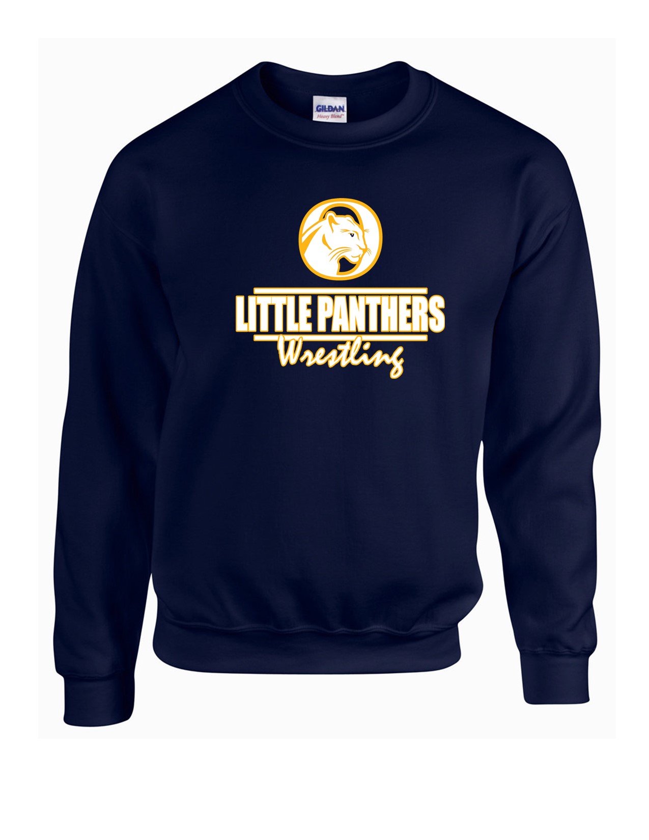 71d Gildan G180 Adult Heavy Blend 50/50 Fleece Crew with wrestling Front Print