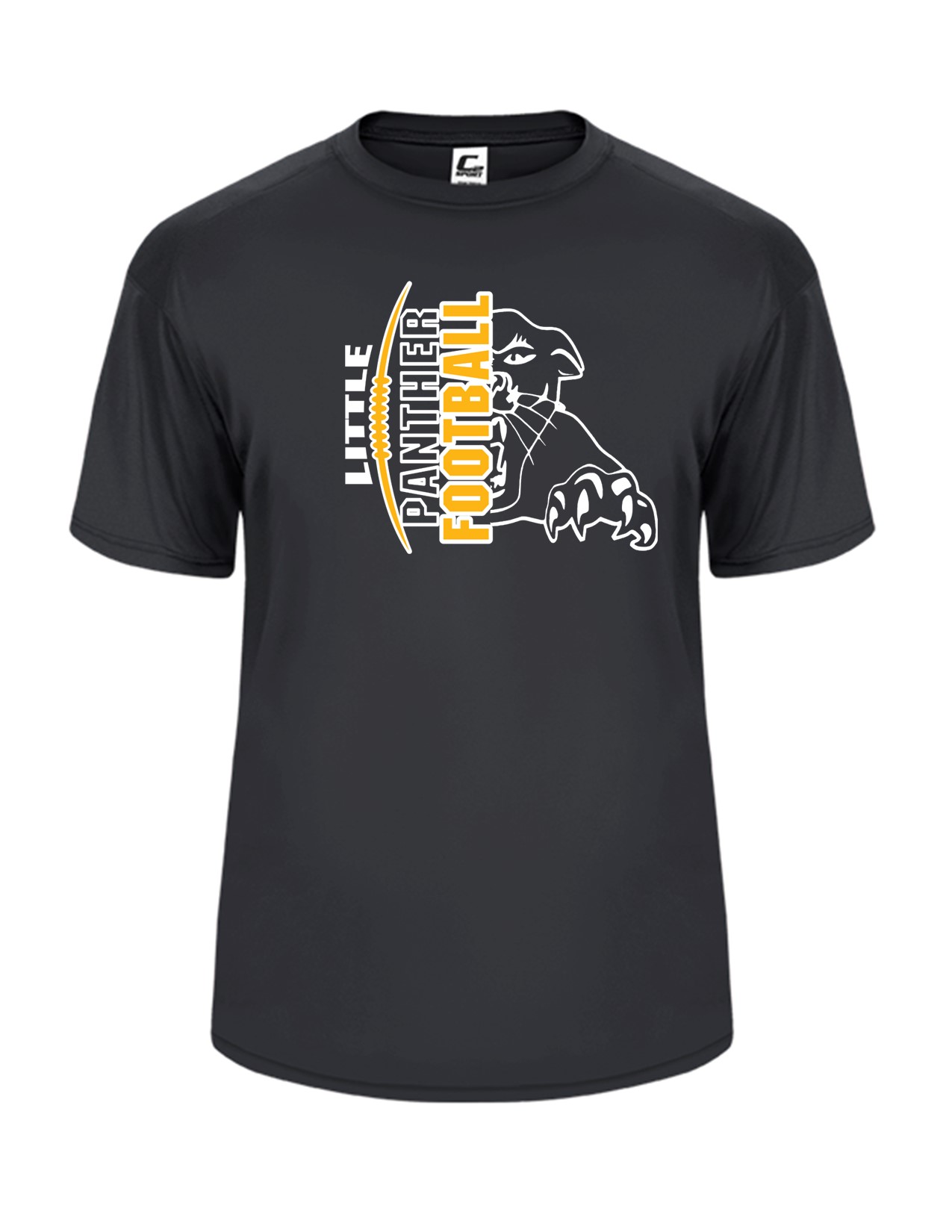 17a Badger 5200 Youth 100% Poly Wicking Performance Short Sleeve with Logo 1 Front Print